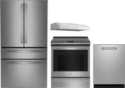 4 Piece Package Includes Refrigerator, Range, Hood And Dishwasher